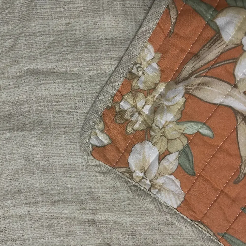 Tommy Bahama Tropical Iris Pair Standard Quilted Pillow Shams Floral Island